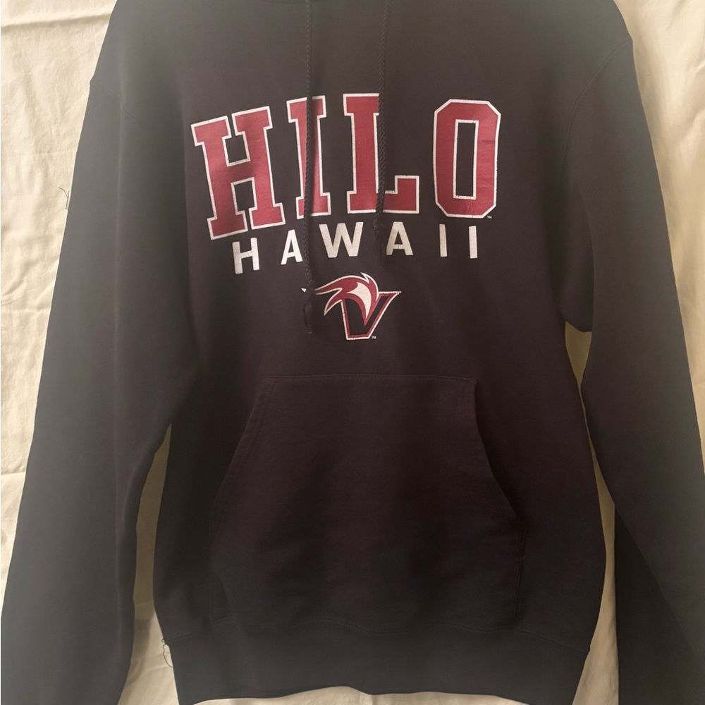University of Hawaii at Hilo Black Hoodie with Red and White Print